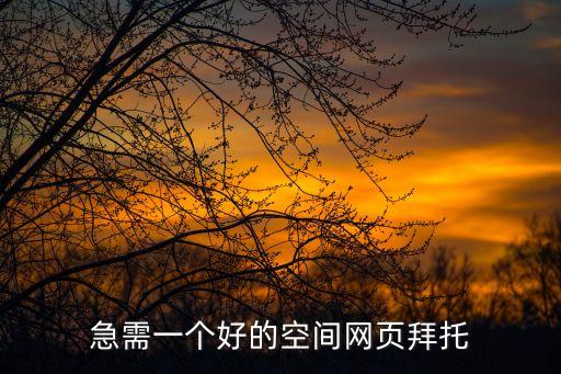急需一個好的空間網(wǎng)頁拜托