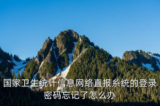 國(guó)家衛(wèi)生統(tǒng)計(jì)信息網(wǎng)絡(luò)直報(bào)糸統(tǒng)的登錄密碼忘記了怎么辦