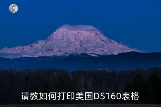 ds160表格，請(qǐng)教如何打印美國(guó)DS160表格