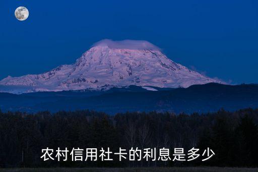 農(nóng)村信用社卡的利息是多少