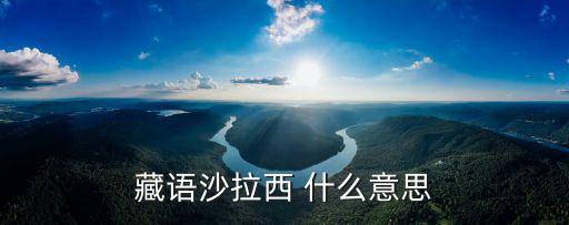 藏語沙拉西 什么意思