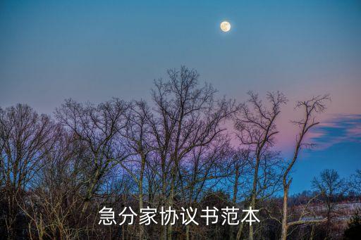 分家協(xié)議書模板，分家協(xié)議書怎么寫