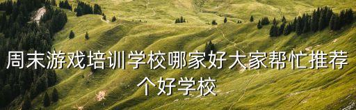 周末培訓，周末游戲培訓班哪里最專業(yè)有沒有知道的朋友