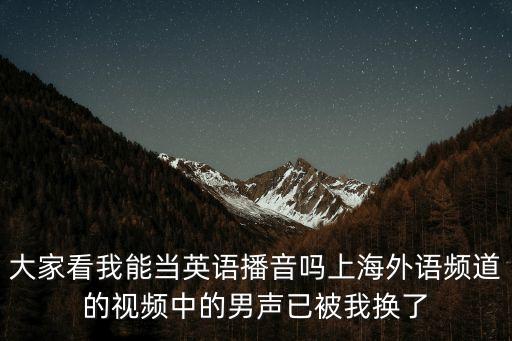 大家看我能當英語播音嗎上海外語頻道的視頻中的男聲已被我換了