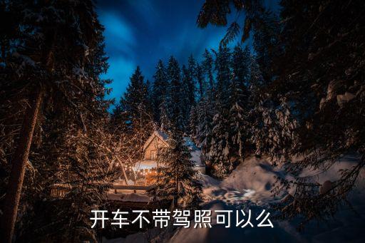沒帶駕駛證能開車嗎，開車不帶駕照可以么