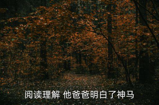 閱讀理解 他爸爸明白了神馬