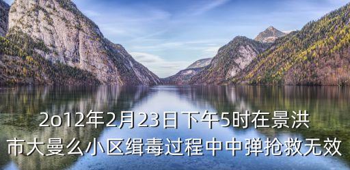 2o12年2月23日下午5時(shí)在景洪市大曼么小區(qū)緝毒過(guò)程中中彈搶救無(wú)效