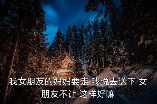 我女朋友的媽媽要走 我說去送下 女朋友不讓 這樣好嘛