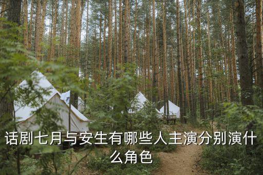 話劇七月與安生有哪些人主演分別演什么角色