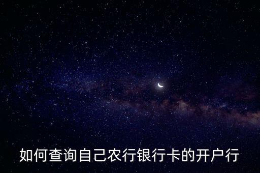 如何查詢自己農(nóng)行銀行卡的開戶行
