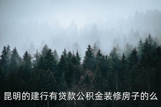 昆明的建行有貸款公積金裝修房子的么