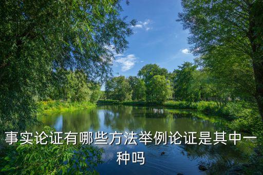 事實(shí)論證有哪些方法舉例論證是其中一種嗎