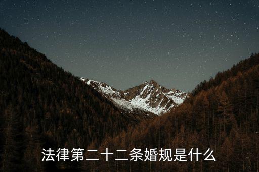 法律第二十二條婚規(guī)是什么