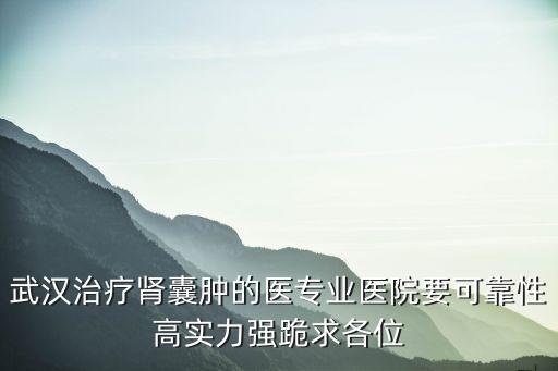 武漢治療腎囊腫的醫(yī)專業(yè)醫(yī)院要可靠性高實(shí)力強(qiáng)跪求各位