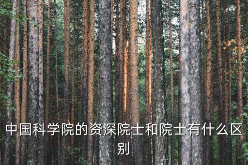 資深院士，中國(guó)科學(xué)院的資深院士和院士有什么區(qū)別