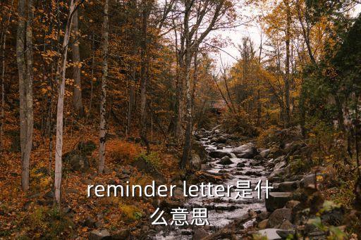 reminder letter是什么意思