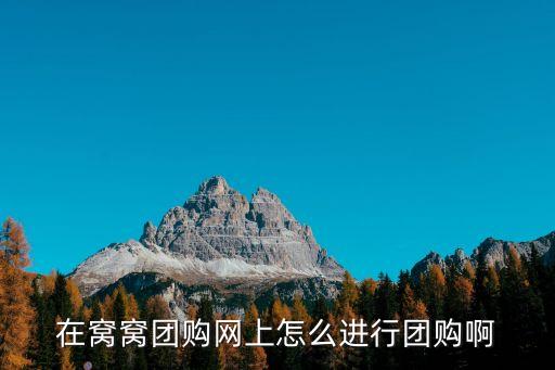在窩窩團(tuán)購網(wǎng)上怎么進(jìn)行團(tuán)購啊