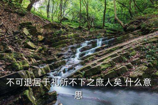 不可退居于禮所不下之庶人矣 什么意思