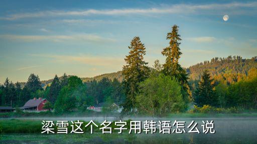 梁雪這個(gè)名字用韓語(yǔ)怎么說(shuō)