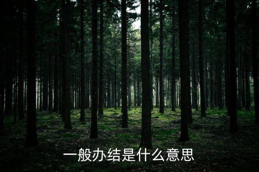 一般辦結(jié)是什么意思