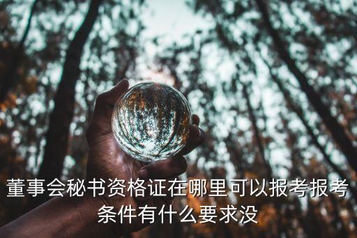 董秘資格證書，董秘證書有用嗎