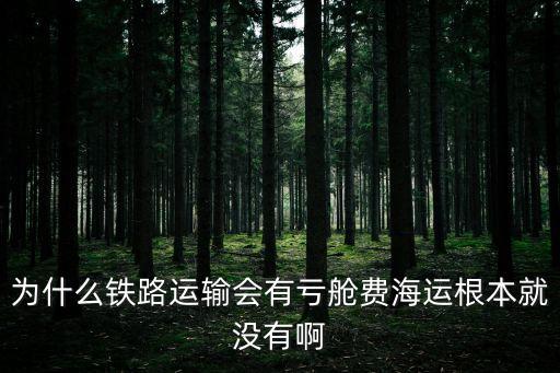 為什么鐵路運(yùn)輸會(huì)有虧艙費(fèi)海運(yùn)根本就沒(méi)有啊