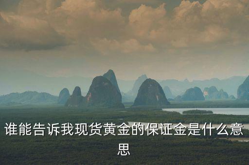 黃金保證金，誰能告訴我現(xiàn)貨黃金的保證金是什么意思