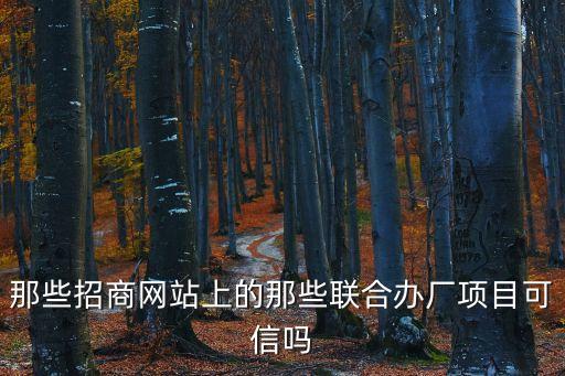 聯(lián)合辦廠項(xiàng)目，那些招商網(wǎng)站上的那些聯(lián)合辦廠項(xiàng)目可信嗎