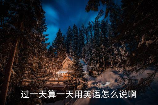 過一天算一天用英語怎么說啊