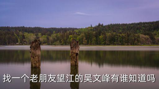 找一個(gè)老朋友望江的吳文峰有誰(shuí)知道嗎