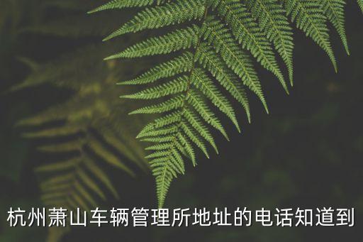 蕭山車管所電話，在杭州蕭山如何投訴交警