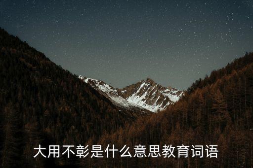 大用，大用是什么意思