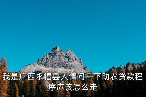 助農(nóng)貸款，我是廣西永?？h人請(qǐng)問一下助農(nóng)貸款程序應(yīng)該怎么走