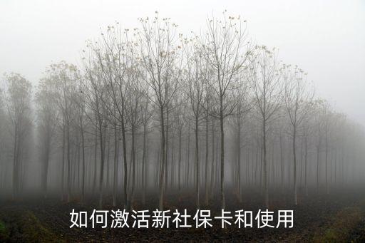 如何激活新社保卡和使用