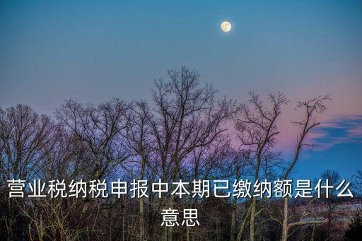 營業(yè)稅納稅申報中本期已繳納額是什么意思