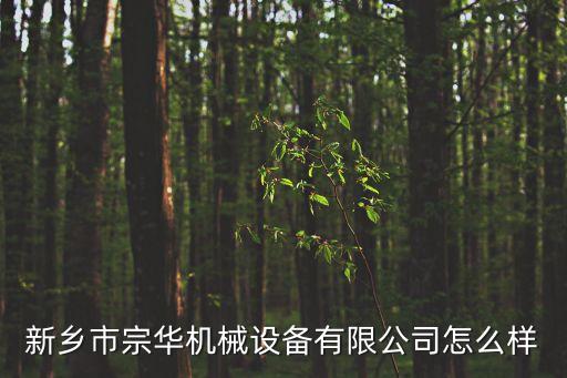 新鄉(xiāng)市宗華機(jī)械設(shè)備有限公司怎么樣