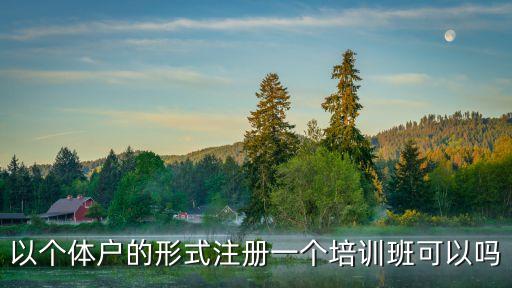 以個(gè)體戶的形式注冊(cè)一個(gè)培訓(xùn)班可以嗎