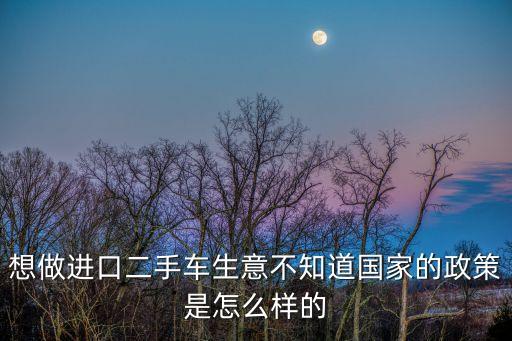 想做進(jìn)口二手車生意不知道國家的政策是怎么樣的