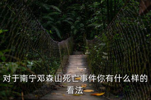 對(duì)于南寧鄧森山死亡事件你有什么樣的看法