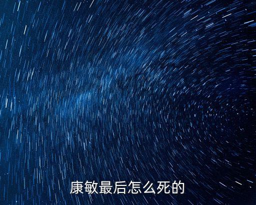 康敏最后怎么死的