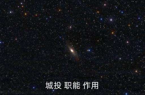城投 職能 作用