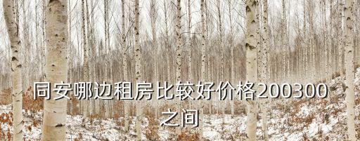 同安哪邊租房比較好價(jià)格200300之間