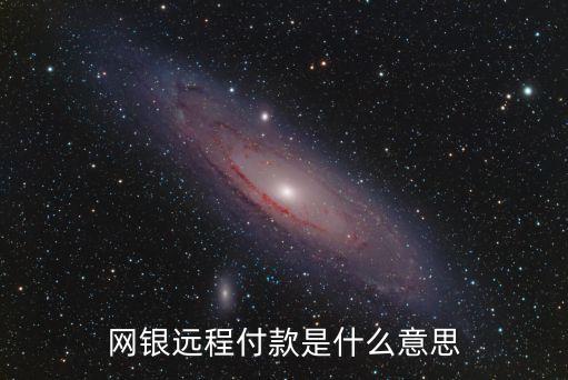 網(wǎng)銀遠(yuǎn)程付款是什么意思