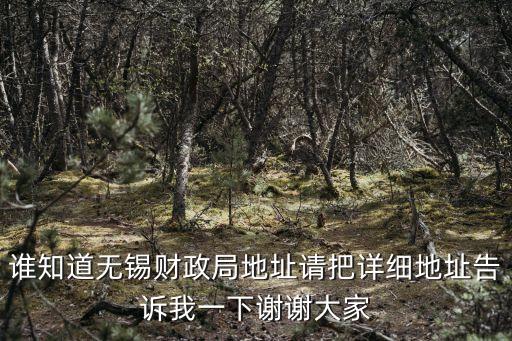 誰(shuí)知道無(wú)錫財(cái)政局地址請(qǐng)把詳細(xì)地址告訴我一下謝謝大家