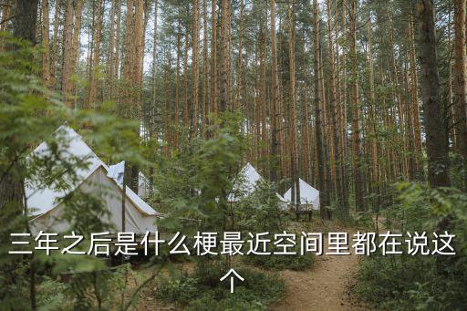 三年之后，三年之后是什么梗最近空間里都在說這個