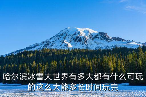 哈爾濱冰雪大世界有多大都有什么可玩的這么大能多長時間玩完