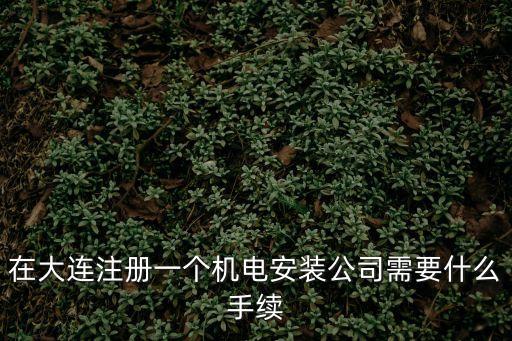 在大連注冊(cè)一個(gè)機(jī)電安裝公司需要什么手續(xù)