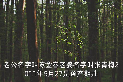 張青梅，老公名字叫陳金春老婆名字叫張青梅2011年5月27是預(yù)產(chǎn)期姓
