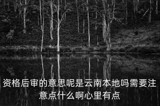 資格后審，什么是資格后審怎么操作