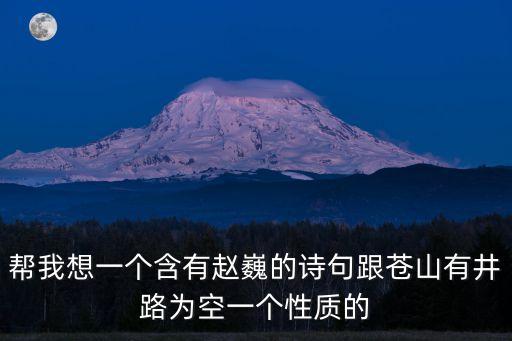 幫我想一個(gè)含有趙巍的詩句跟蒼山有井路為空一個(gè)性質(zhì)的